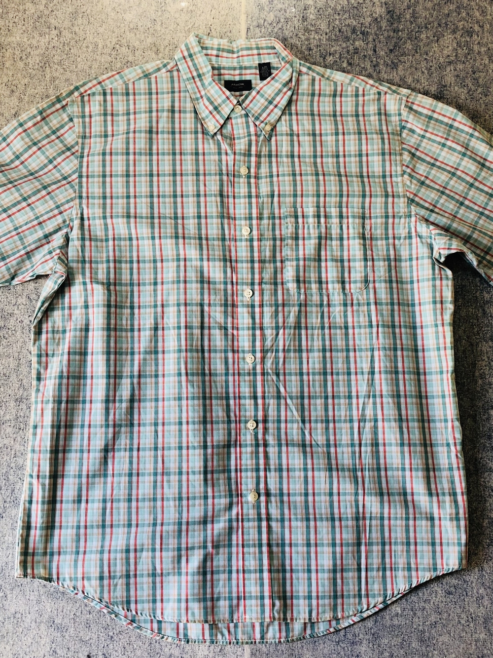 Arrow Multi-Color Plaid Short-Sleeve Button-Down Shirt